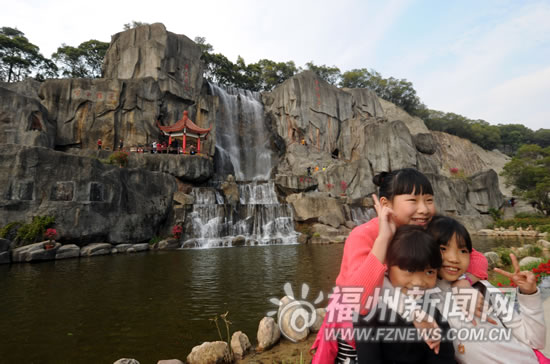 福州金雞山公園春節看點多　賞花覽城觀瀑布(圖)
