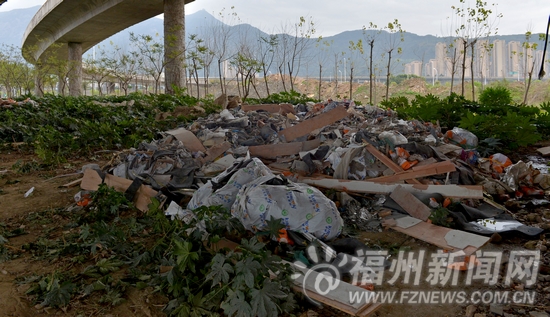 30車渣土偷倒鼓山大橋下　約4000平方米綠地被毀