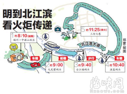 明天上午到北江濱看火炬傳遞
