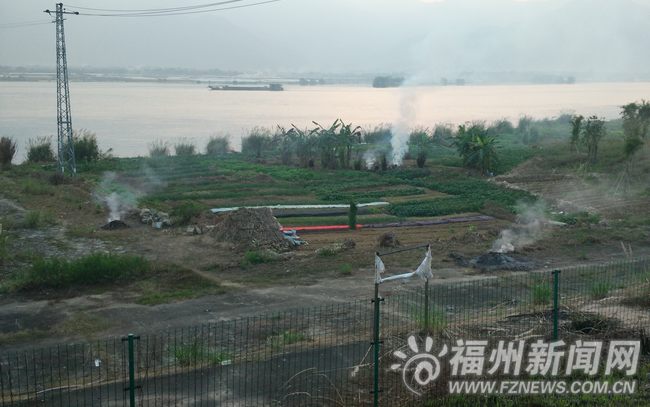 閩侯江濱生態公園焚燒秸稈　千米路段10多處冒煙