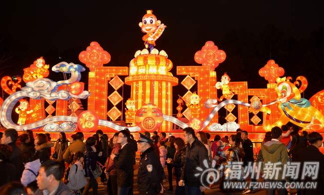2016年福州元宵燈會正式亮燈　閩江兩岸張燈結彩