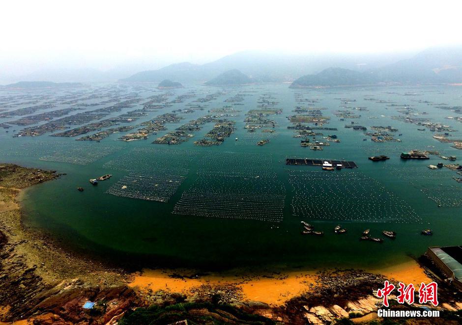 空中鳥瞰連江海上漁村　錯落有致蔚為壯觀(組圖)