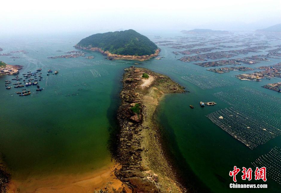 空中鳥瞰連江海上漁村　錯落有致蔚為壯觀(組圖)