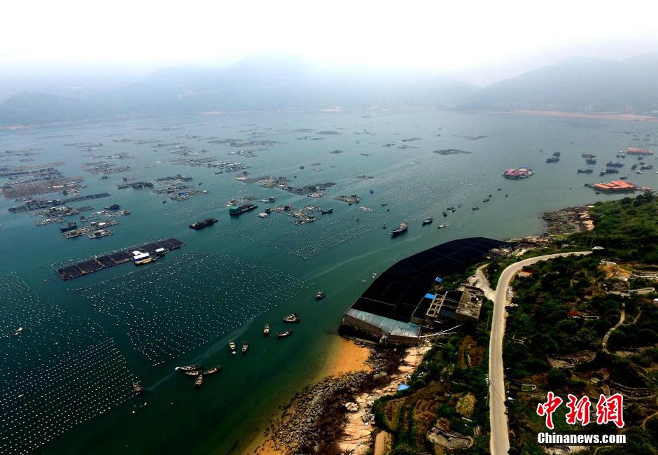 空中鳥瞰連江海上漁村　錯落有致蔚為壯觀(組圖)