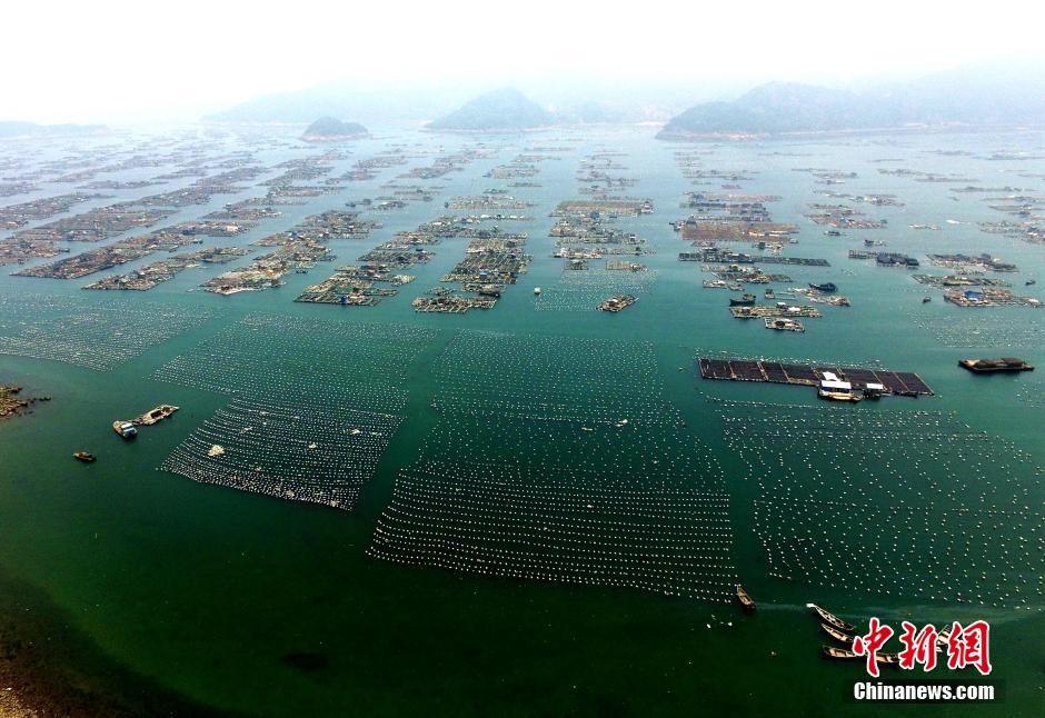 空中鳥瞰連江海上漁村　錯落有致蔚為壯觀(組圖)