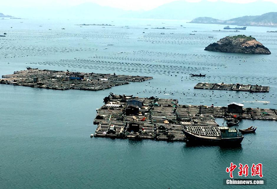空中鳥瞰連江海上漁村　錯落有致蔚為壯觀(組圖)