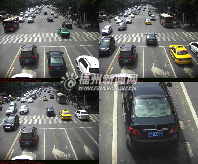 福州警方曝光150輛闖紅燈車輛 10輛車濫用遠光燈被罰