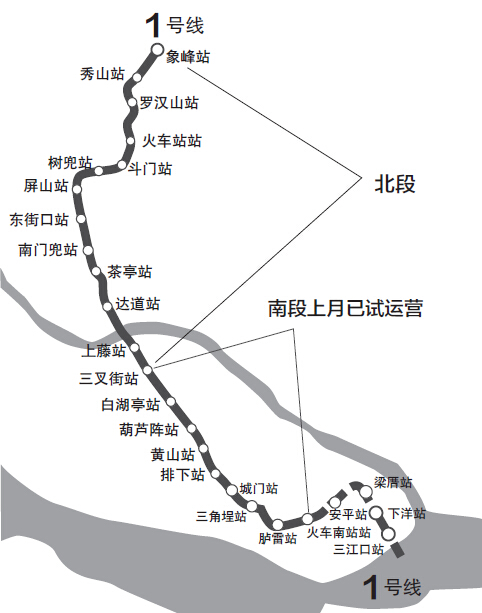 榕地鐵1號線路線圖 杰清/制圖
