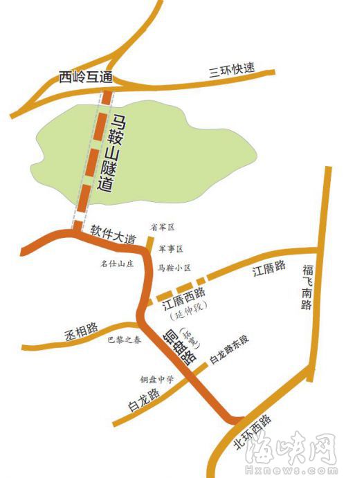福州馬鞍山隧道動建　軟件大道一側征遷尚未完成
