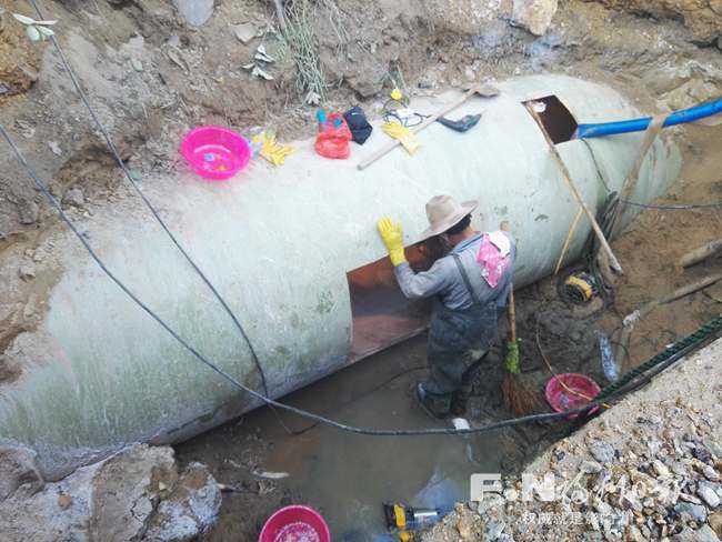 長樂營前一水管爆裂致多個鄉鎮停水　疑施工所致