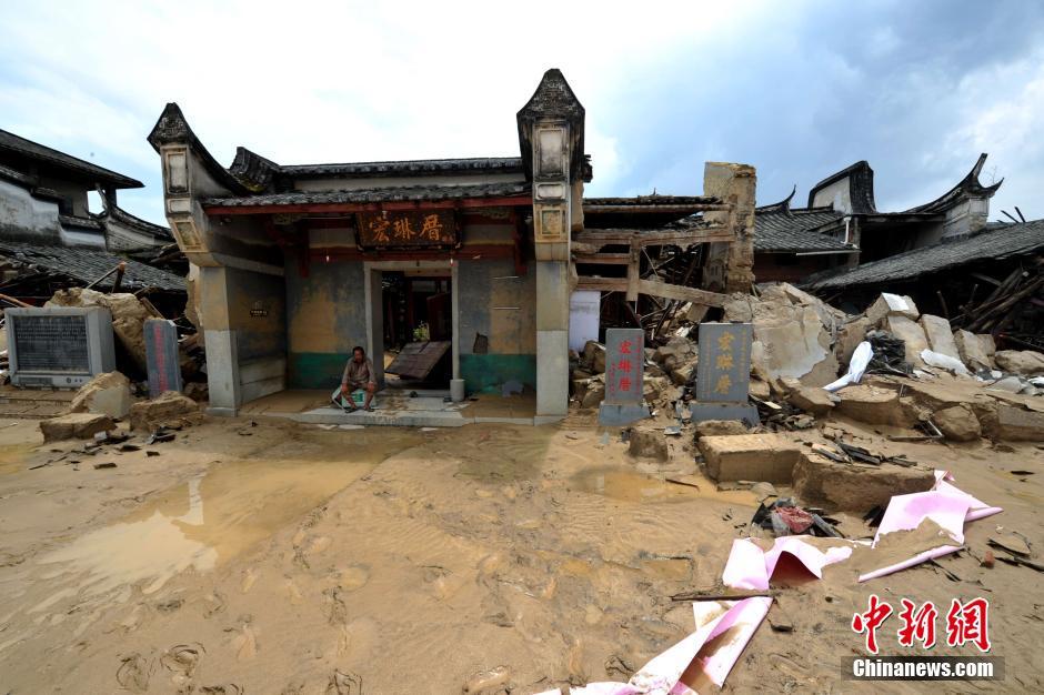 臺風“尼伯特”造成福建閩清宏琳厝景區毀損嚴重