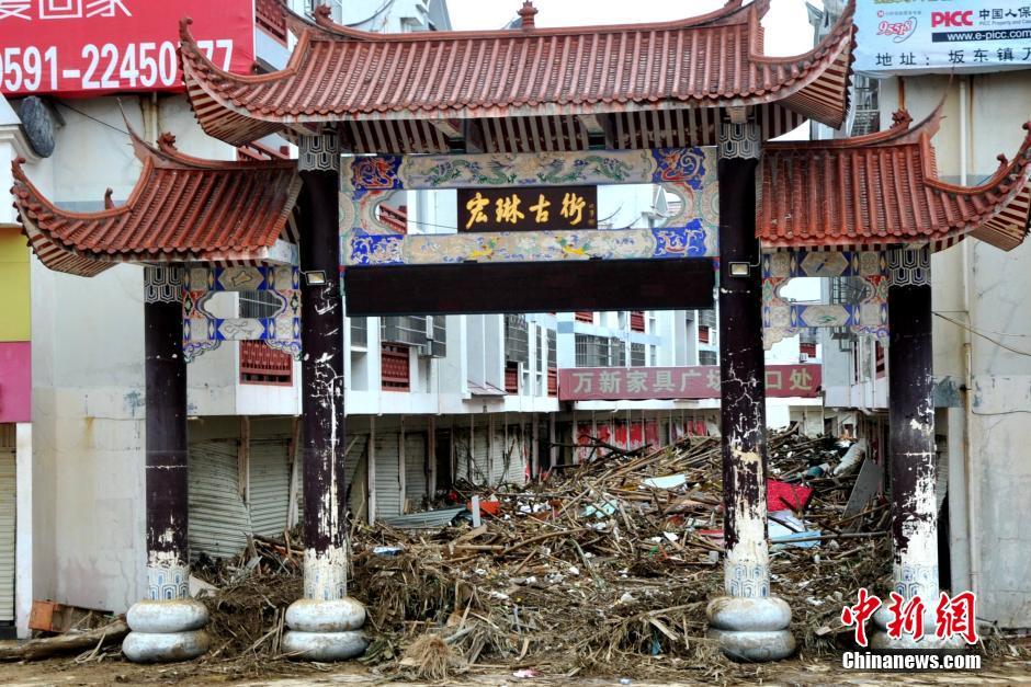 臺風“尼伯特”造成福建閩清宏琳厝景區毀損嚴重