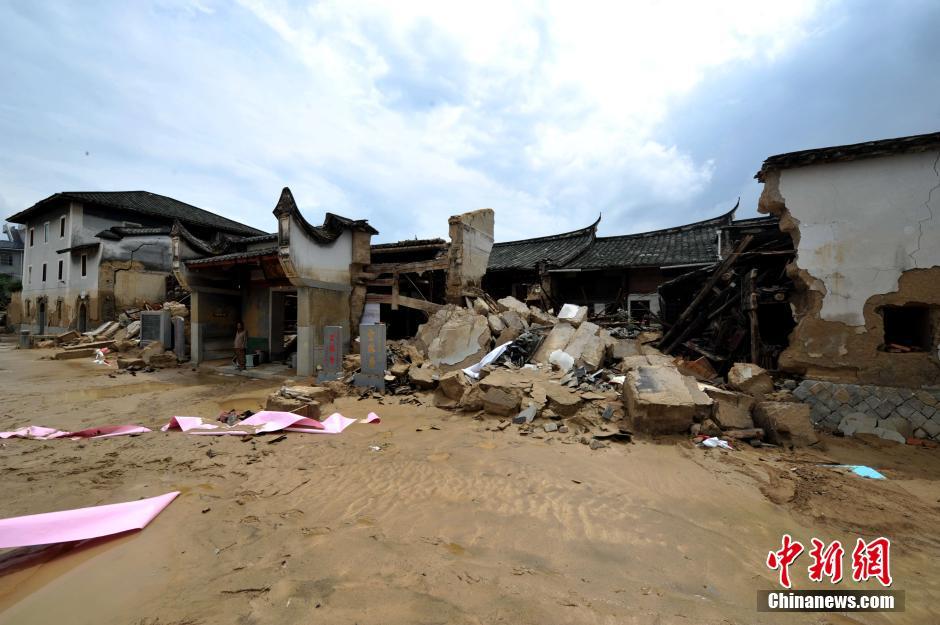 臺風“尼伯特”造成福建閩清宏琳厝景區毀損嚴重
