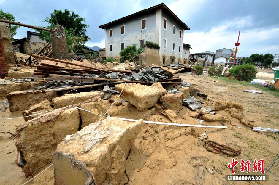 臺風“尼伯特”造成福建閩清宏琳厝景區毀損嚴重