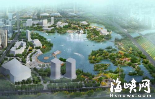 瑯岐正圍繞國(guó)際生態(tài)旅游島的定位，加快基礎(chǔ)設(shè)施配套，這是紅光湖效果圖