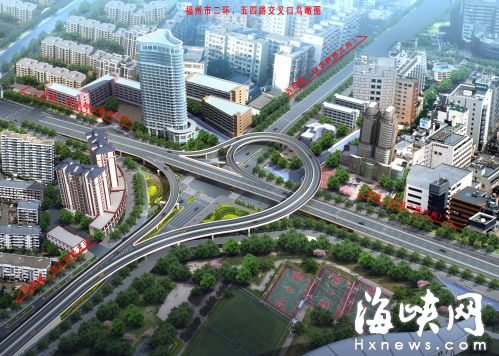 二環(huán)五四路口架橋解堵項目將啟動 破解福州第一堵