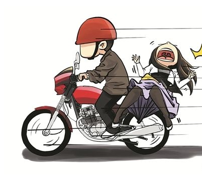 福州五四路一妙齡女側坐摩的　長裙卷入車輪摔傷